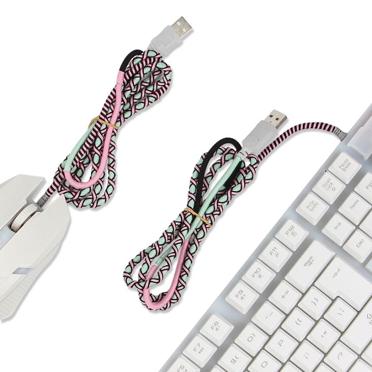 Handmade Rope Wired Keyboard Mouse for Computer