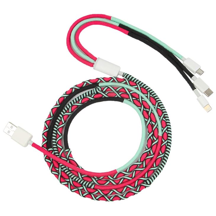 3 in 1 Rope Braided USB Data Cable