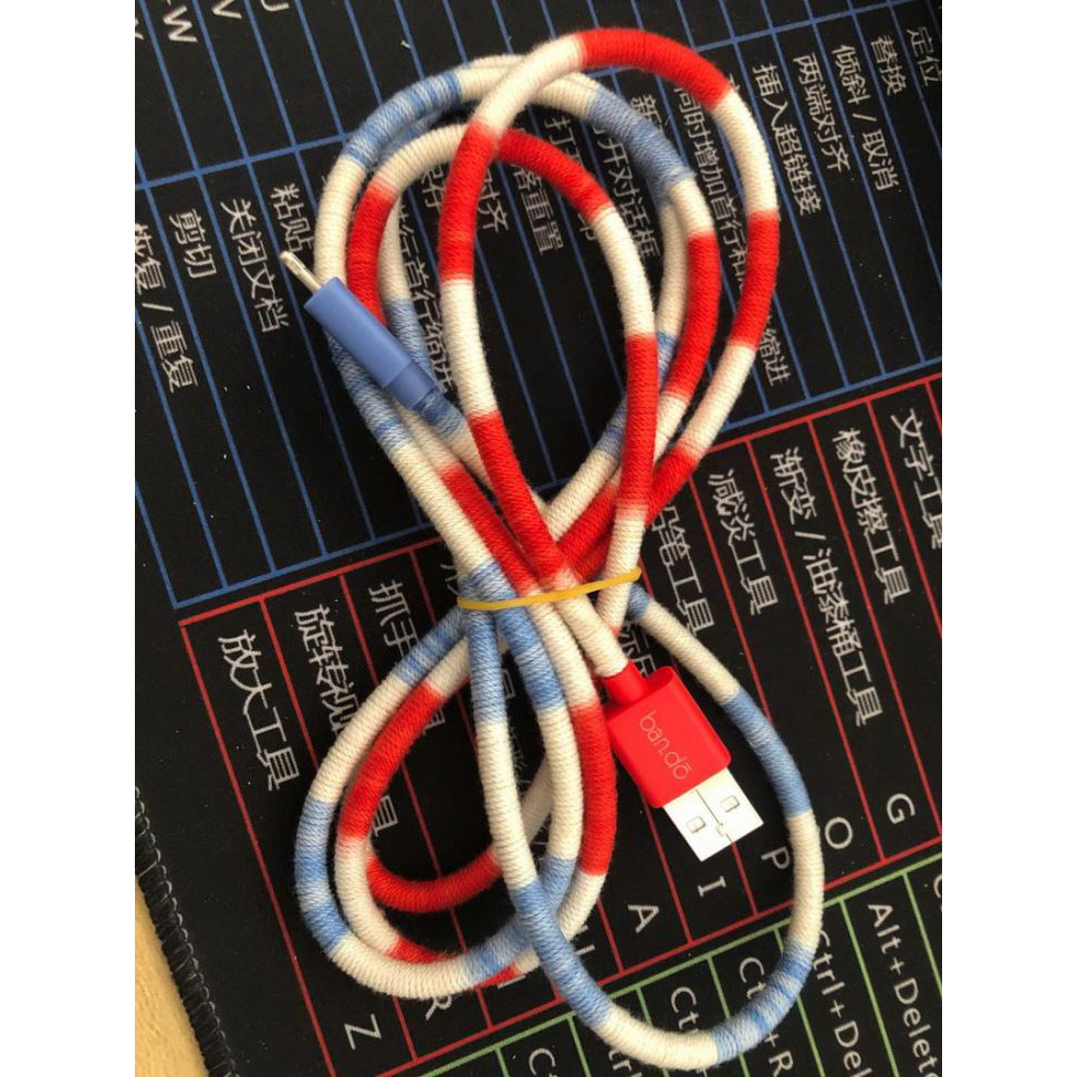 Multi Color Hand Woven Iphone Cord